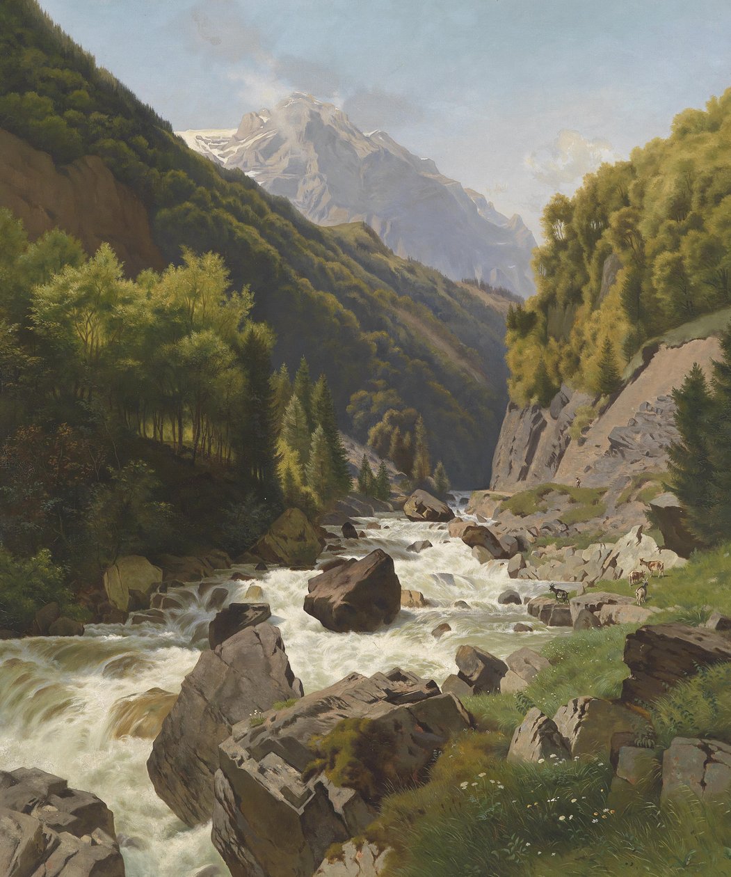 Kløft på Lötschenbach nær Glarus af Johann Gottfried Steffan
