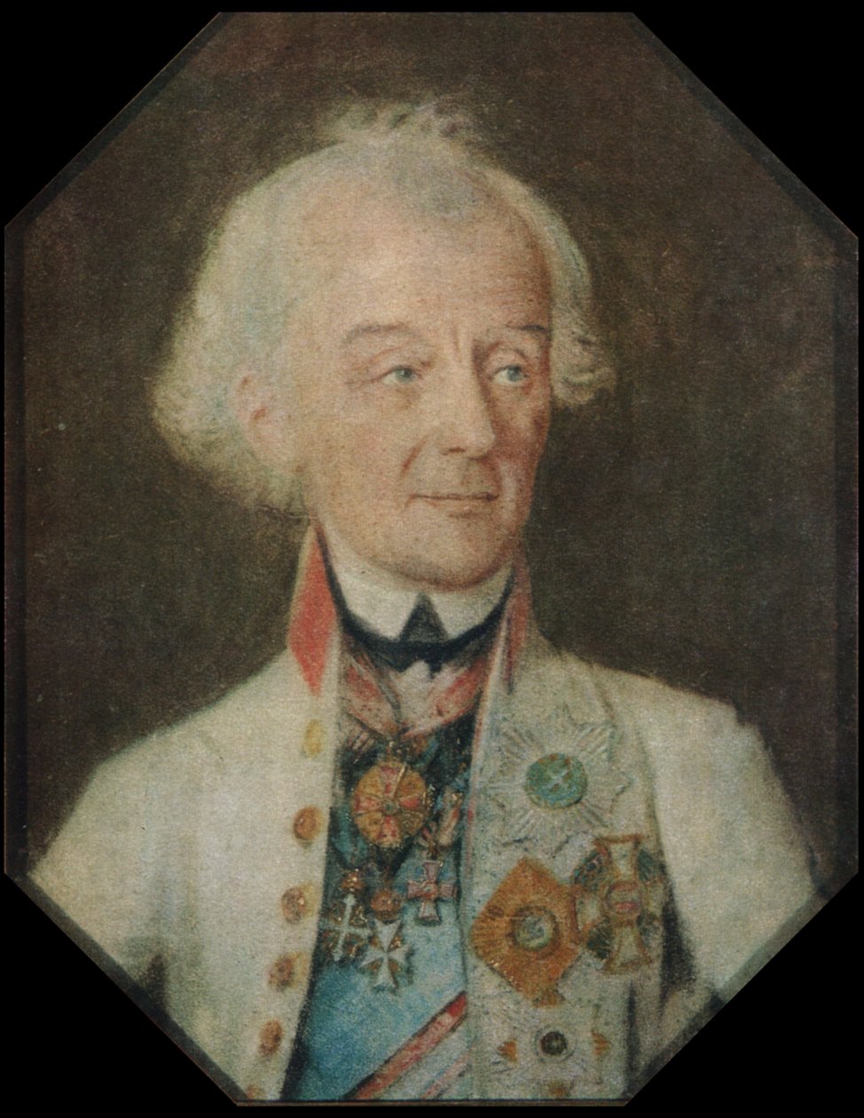 Portrættet af den russiske militærkommandant Alexander Suvorov af Johann Heinrich Schmidt