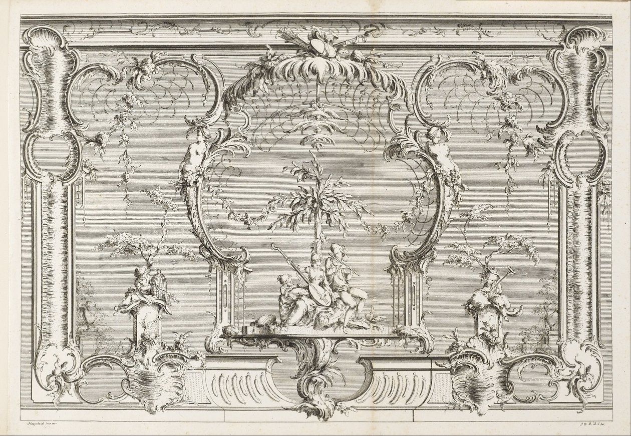 Design til en skærm af Johann Michael Hoppenhaupt