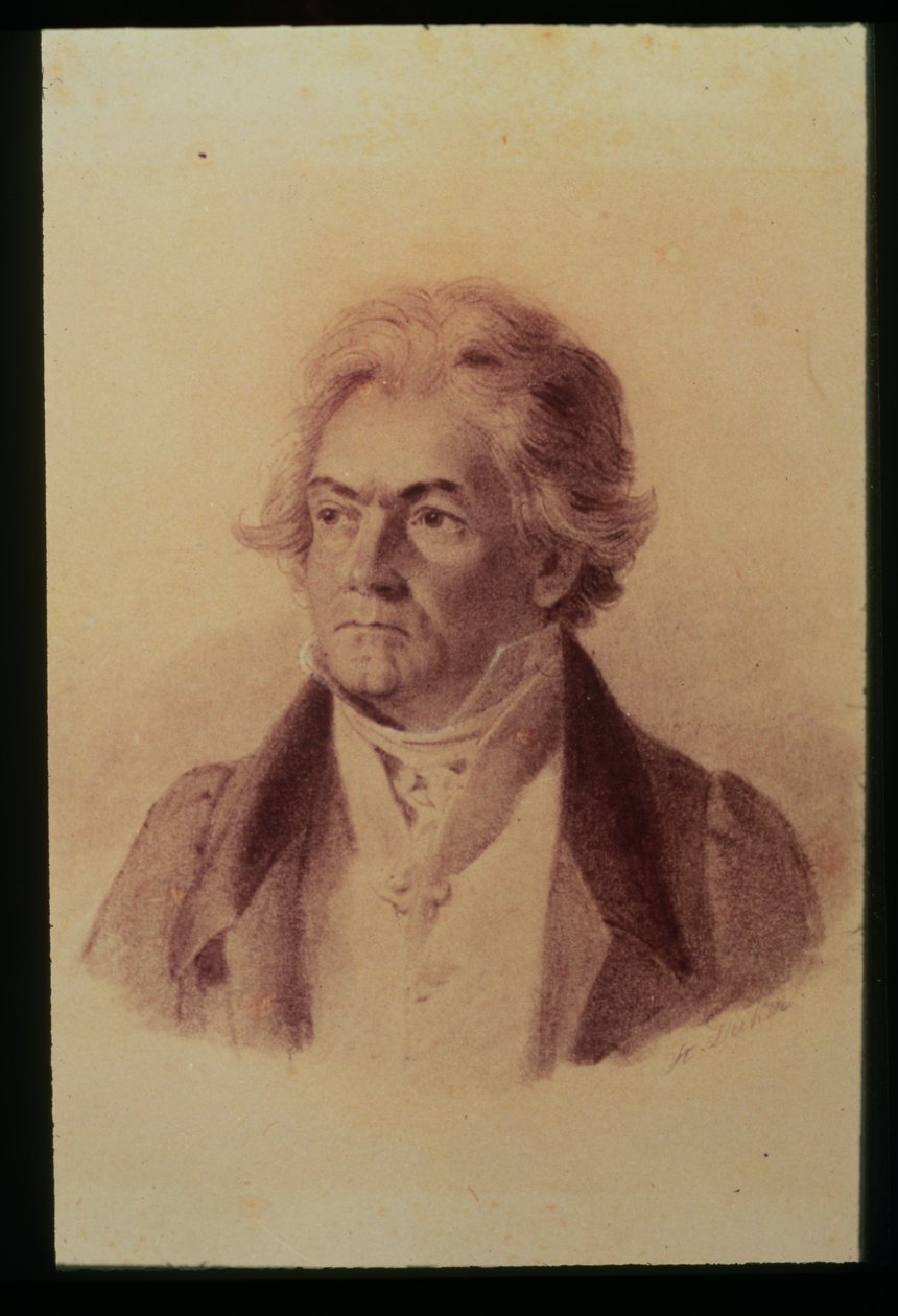 Ludwig van Beethoven (1770-1827), 1824 (tryk) af Johann Stephan Decker