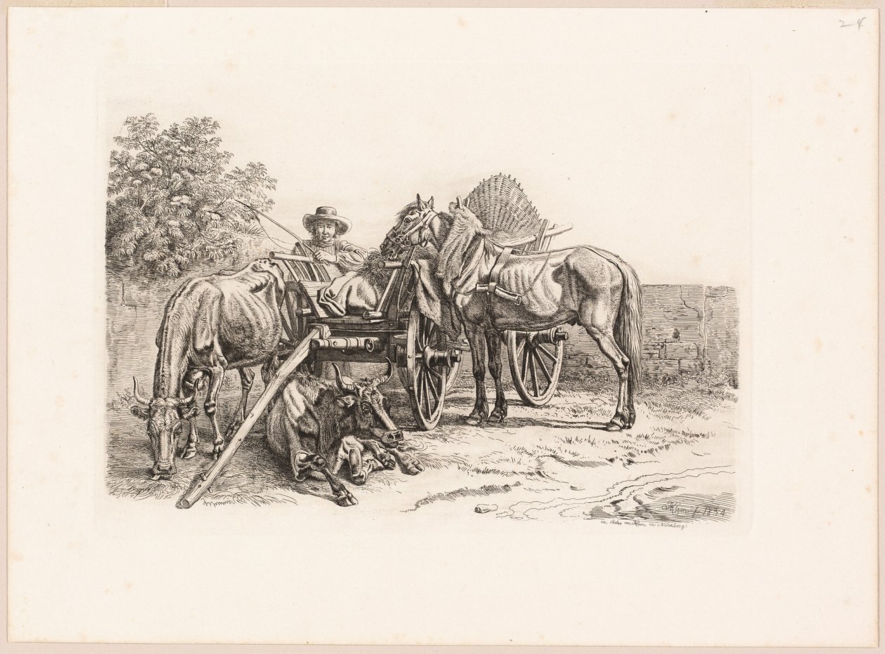 Bonde og hans vogn af Johann Adam Klein