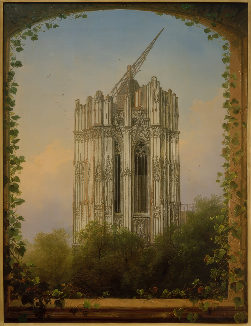 Ufærdigt sydtårn af Johann Adolf Lasinsky