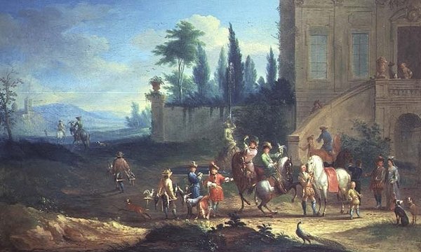 Hawking Party (en af et par) af Johann Andreas Graff
