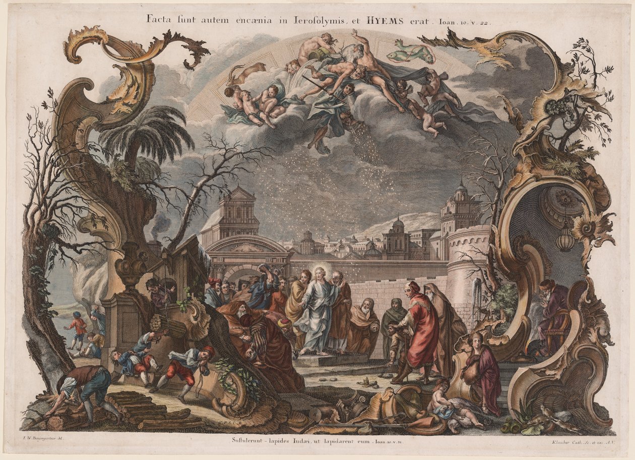 Vinter af Johann Baptist Klauber Joseph Sebastian Klauber after Johann Wolfgang Baumgartner