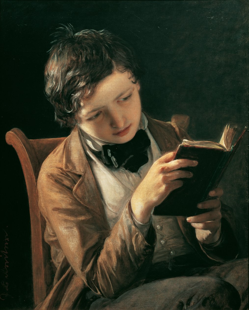 læsende dreng af Johann Baptist Reiter