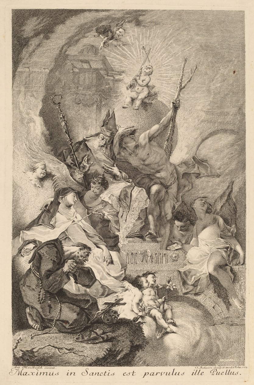 Fire hellige af Johann Beheim after Franz Anton Maulbertsch