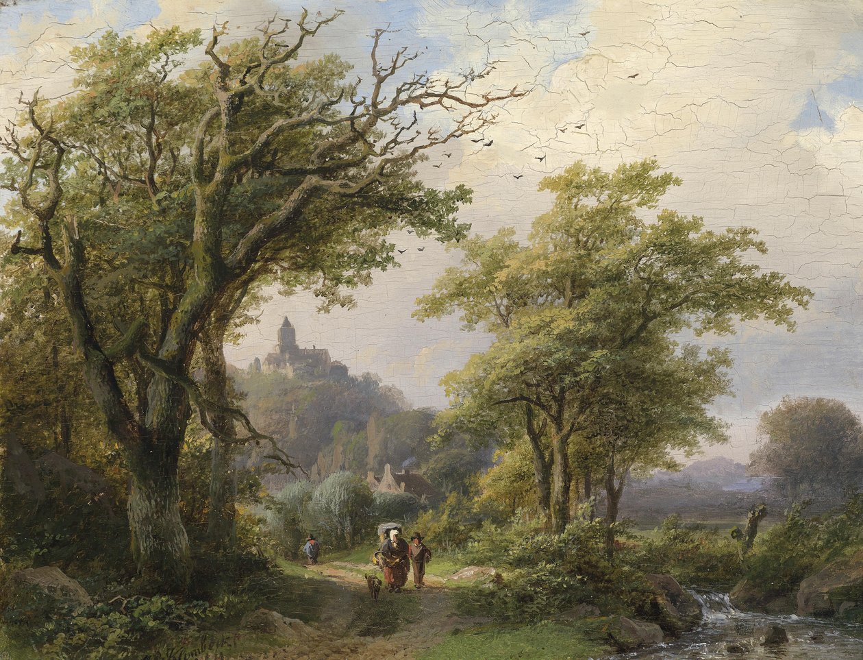 Vandrere ved åen af Johann Bernhard Klombeck