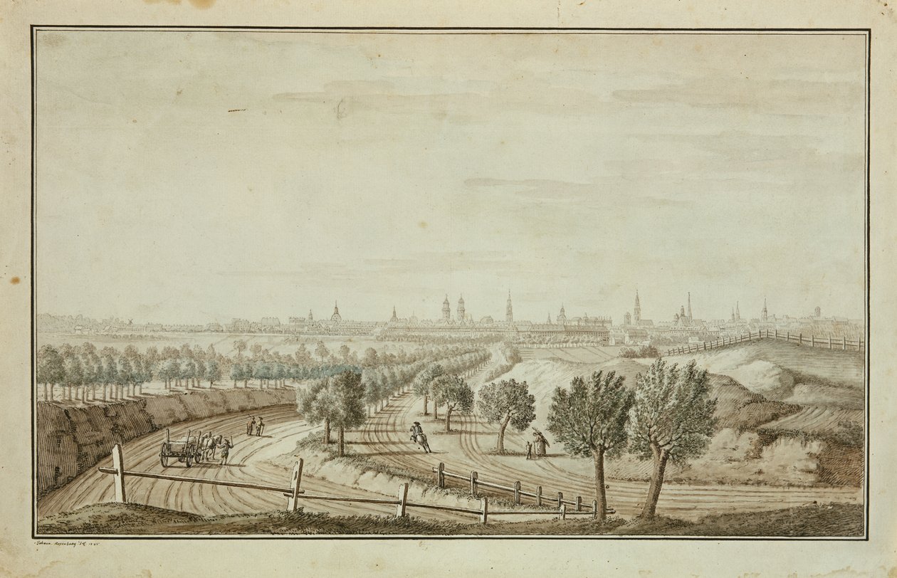 Udsigt til Hallesch Gate af Johann Carl Wilhelm Rosenberg
