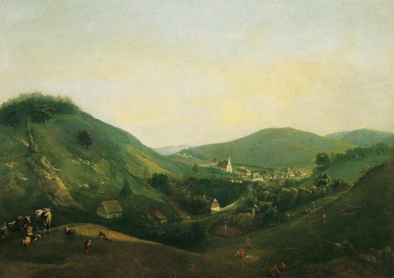 Landskab nær Kalksburg af Johann Christian Brand