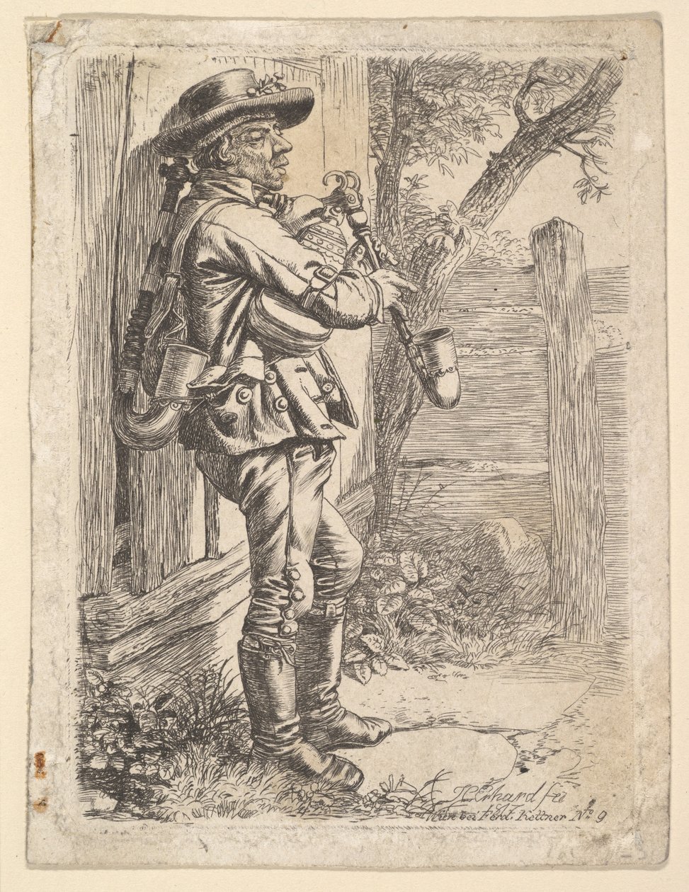 Sækkepiberen, 1817. af Johann Christian Erhard