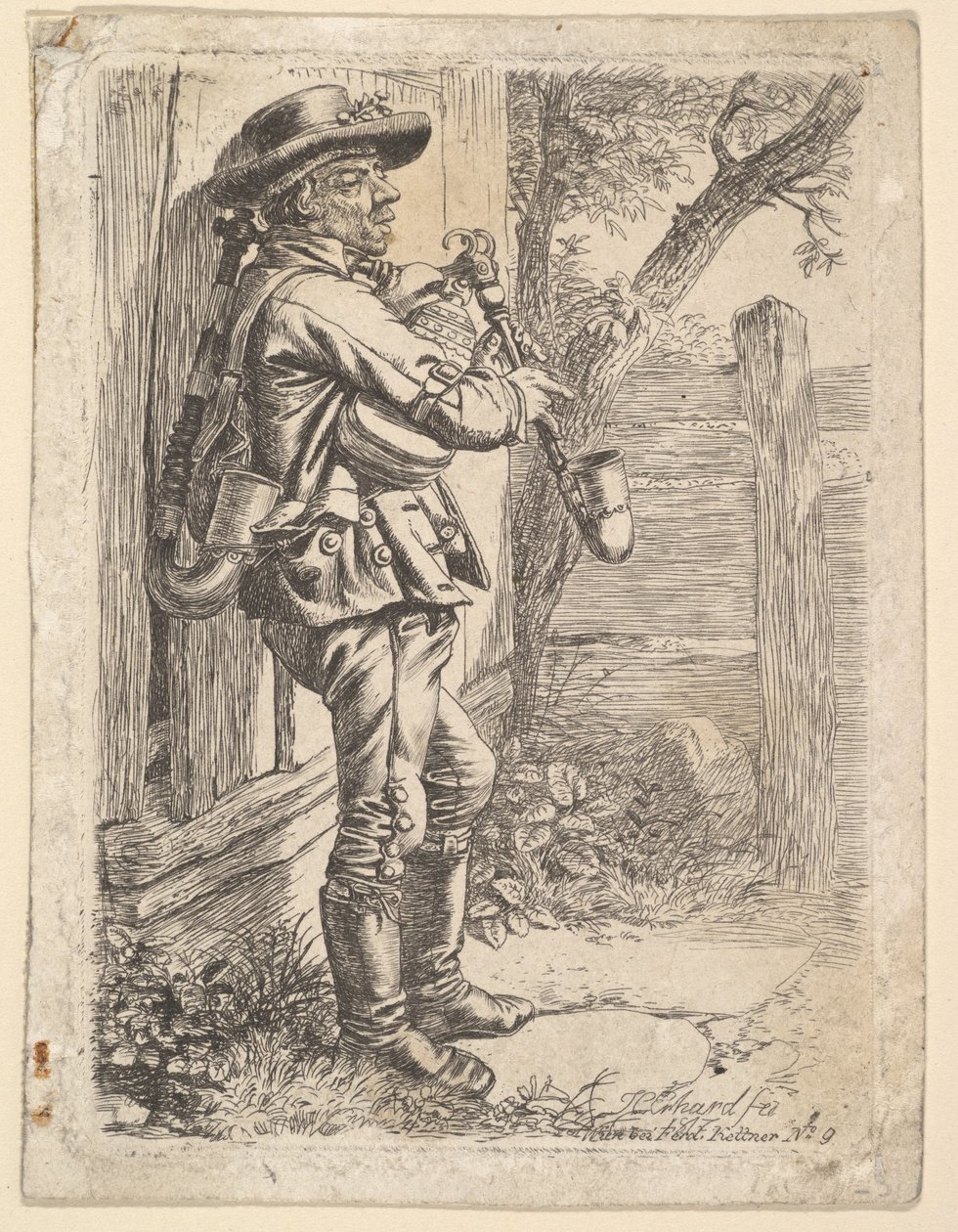 Sækkepiberen, 1819. af Johann Christian Erhard