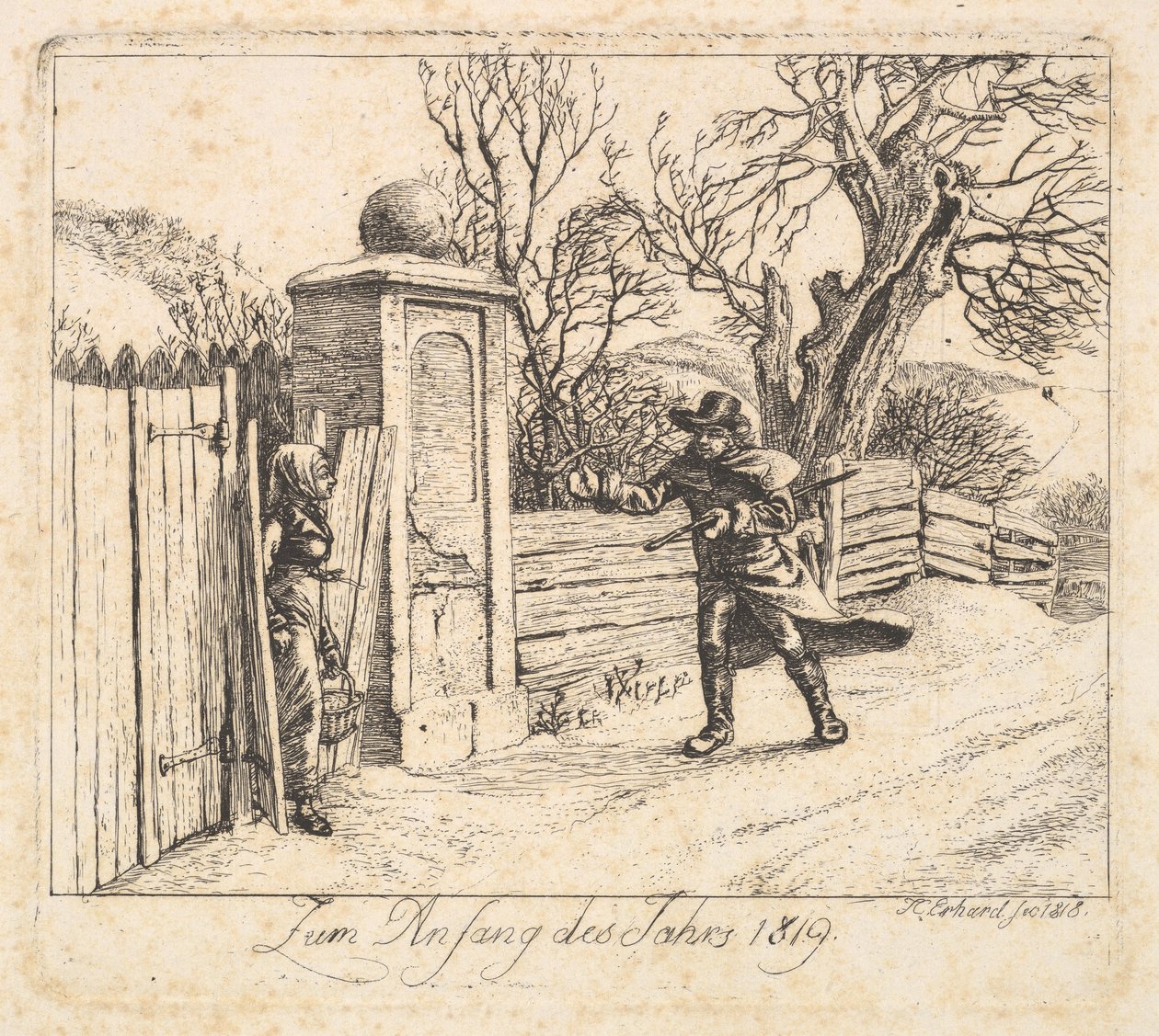 Winter Landscape, 1818. dani af Johann Christian Erhard