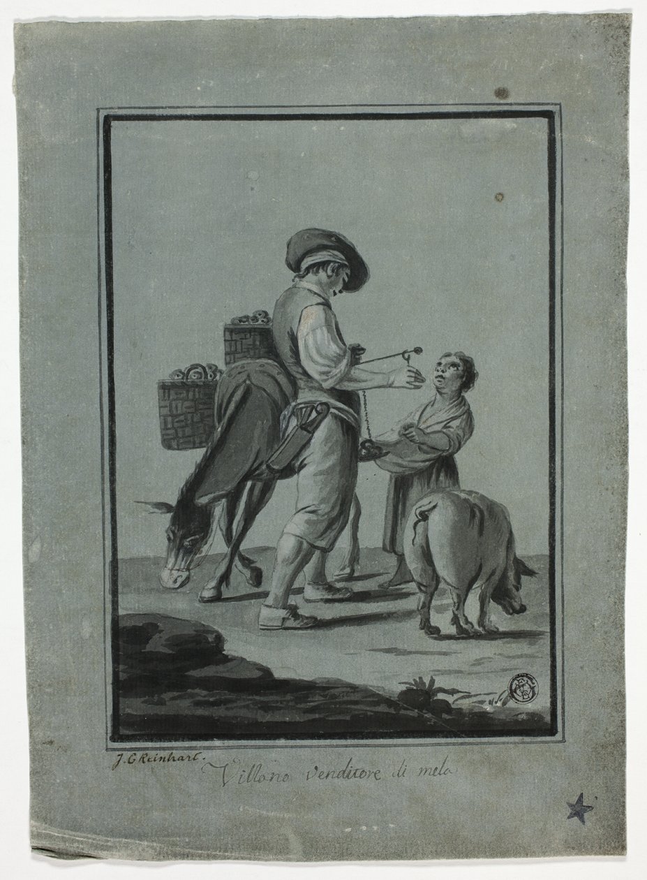 Bonde og æblesælger af Johann Christian Reinhart