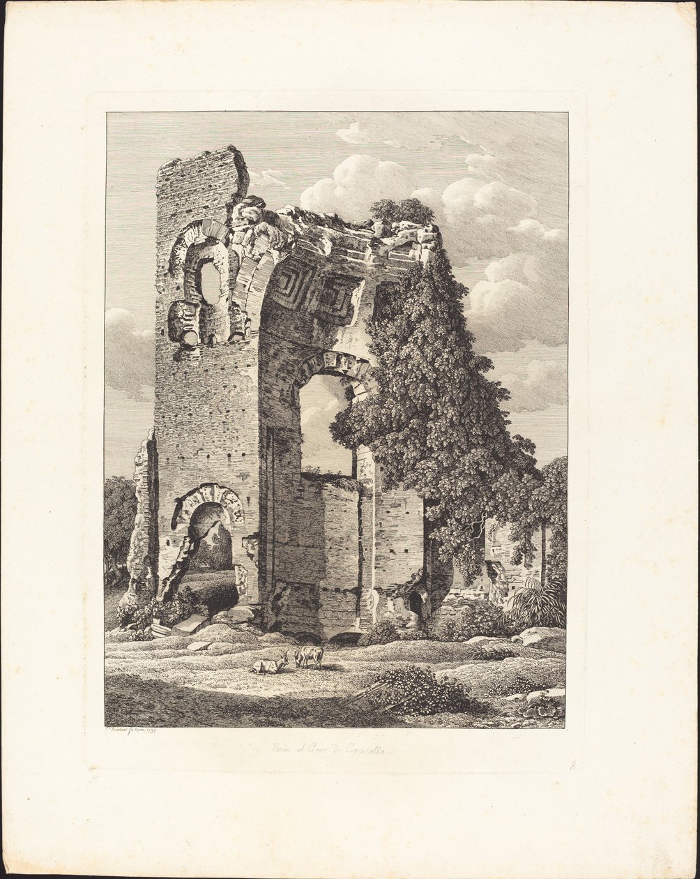 Tæt på Circus of Caracalla af Johann Christian Reinhart