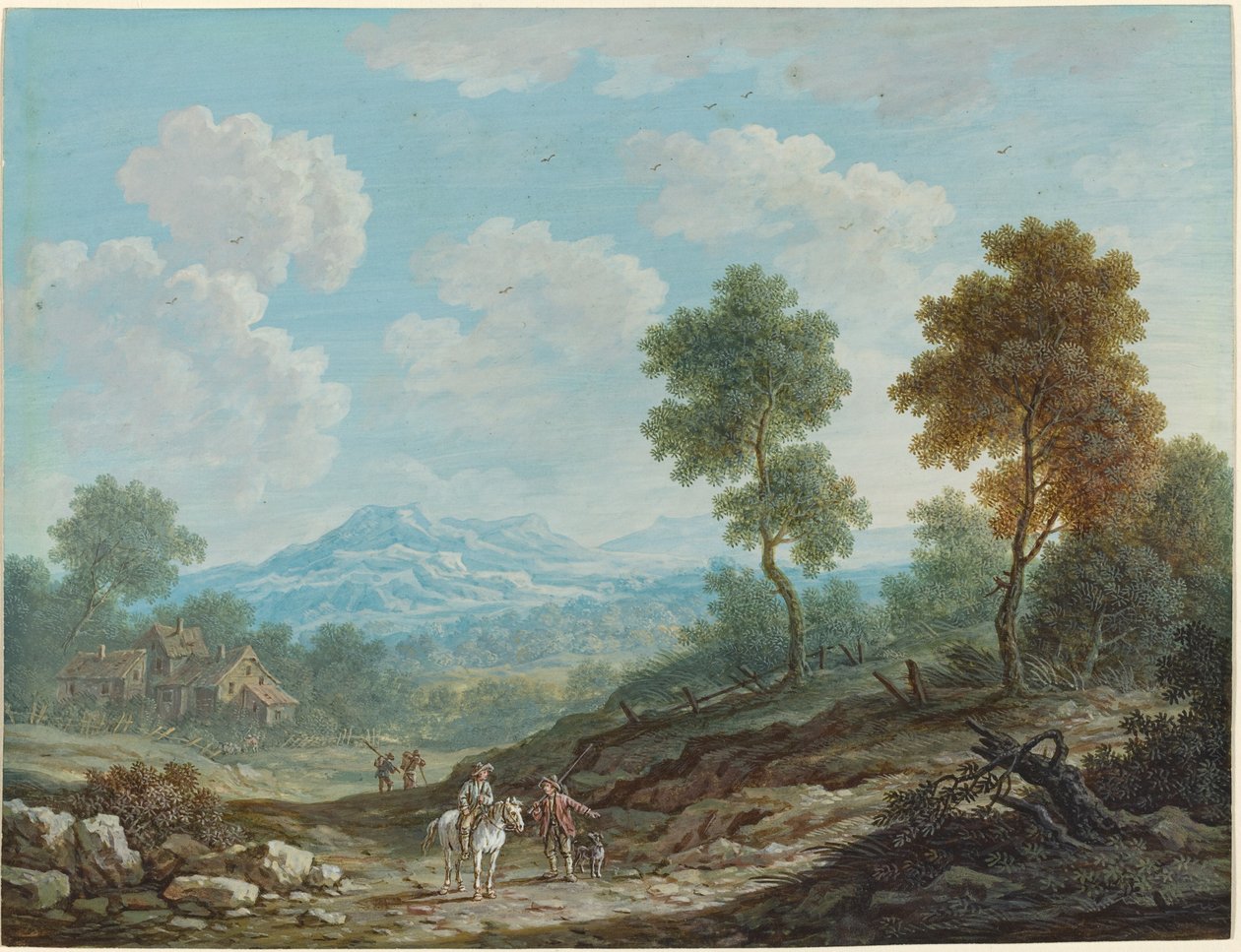 Rejsende i en bred dal af Johann Christoph Dietzsch