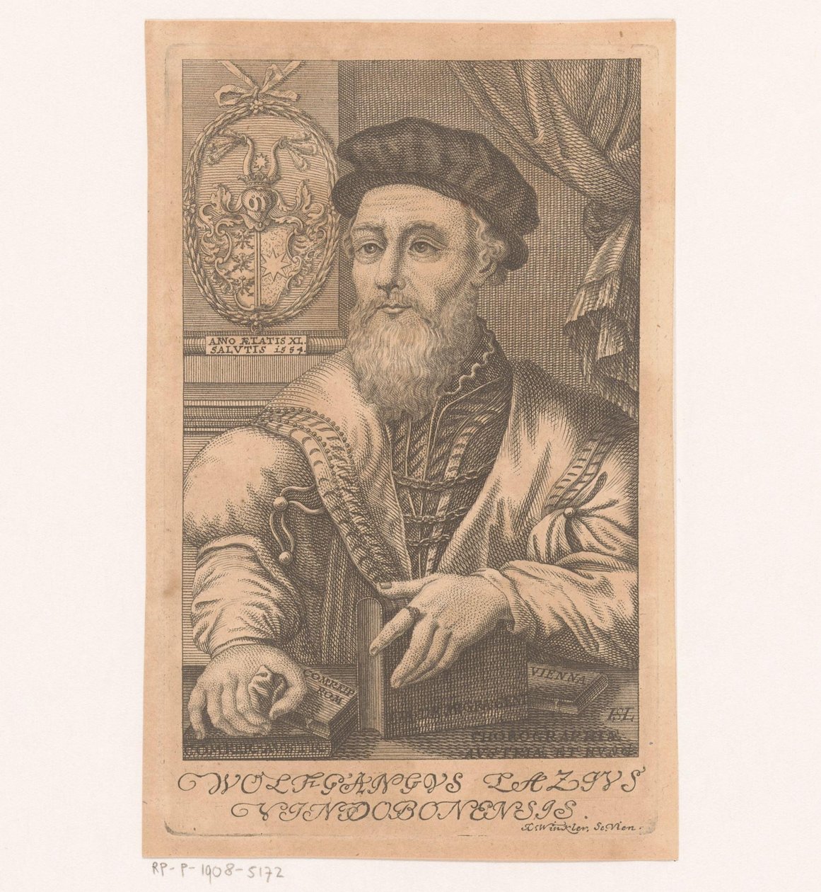 Portræt af van Wolfgang Lazius af Johann Christoph Winkler