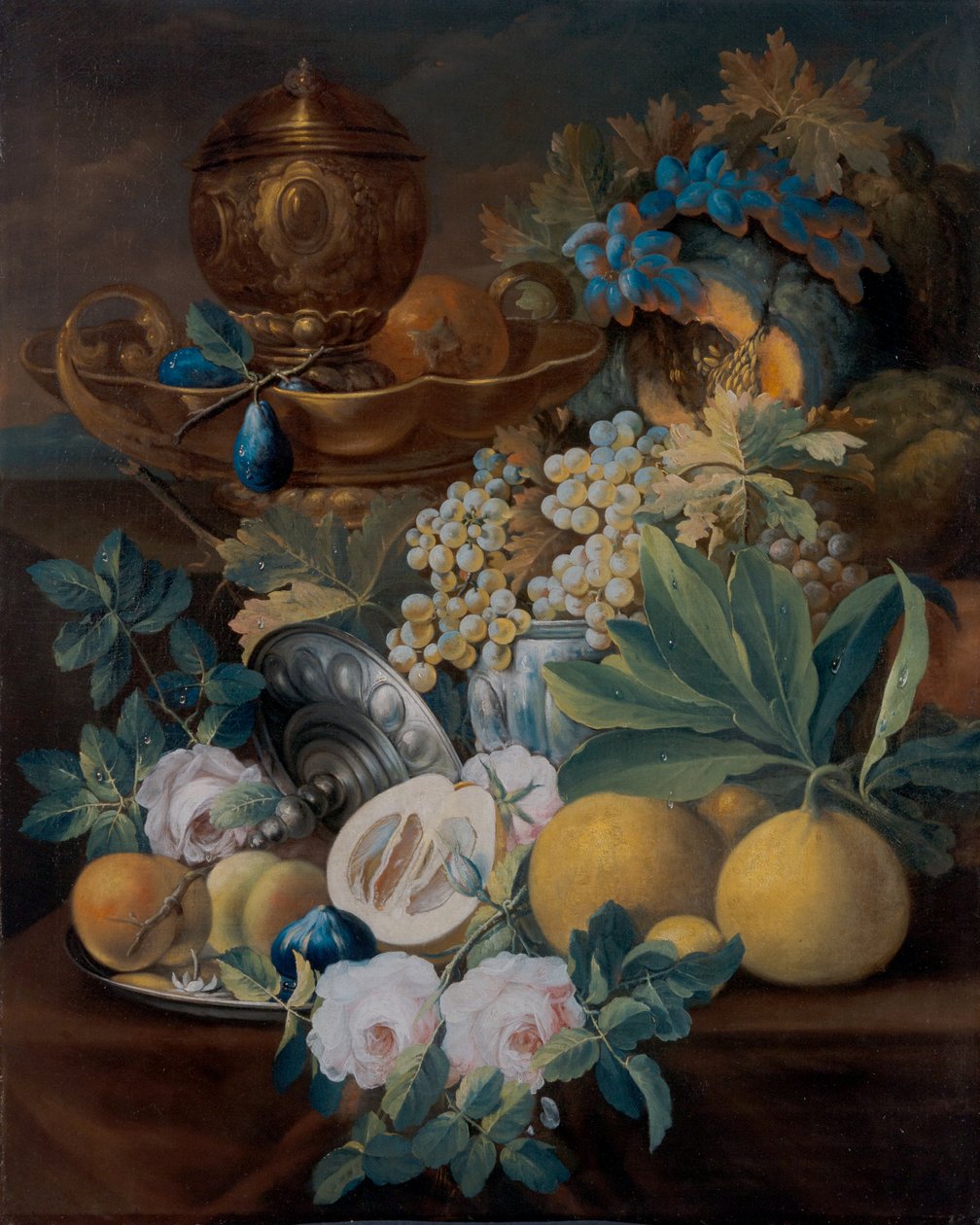 Stilleben med frugter og blomster af Johann Conrad Eichler