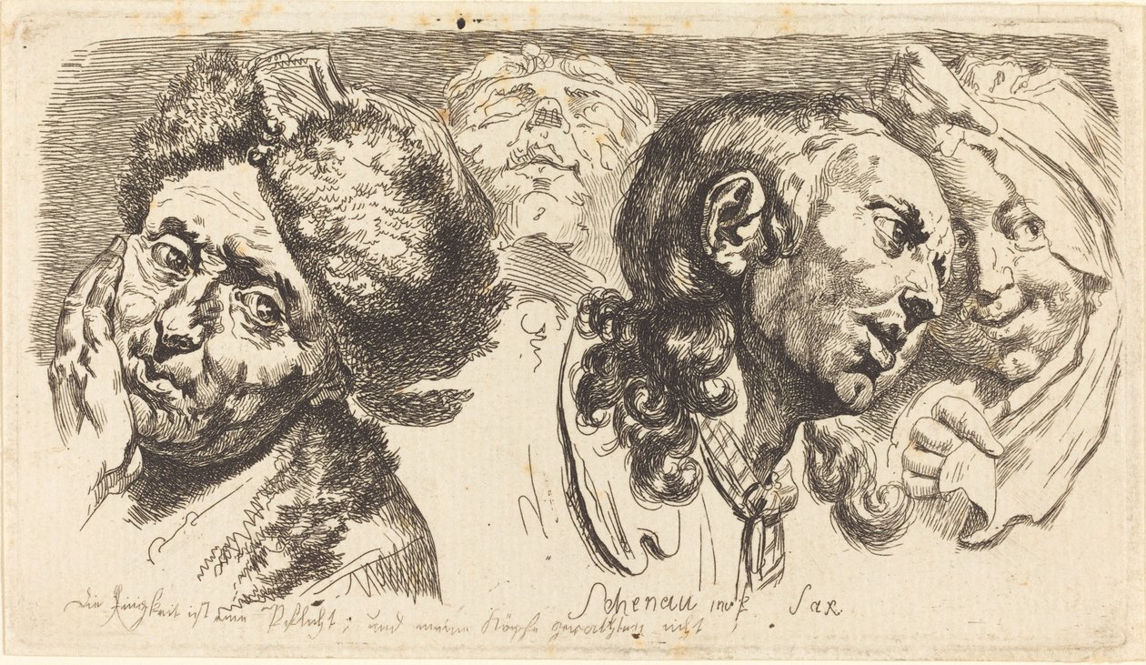 Fire hoveder af Johann Eleazar Schenau