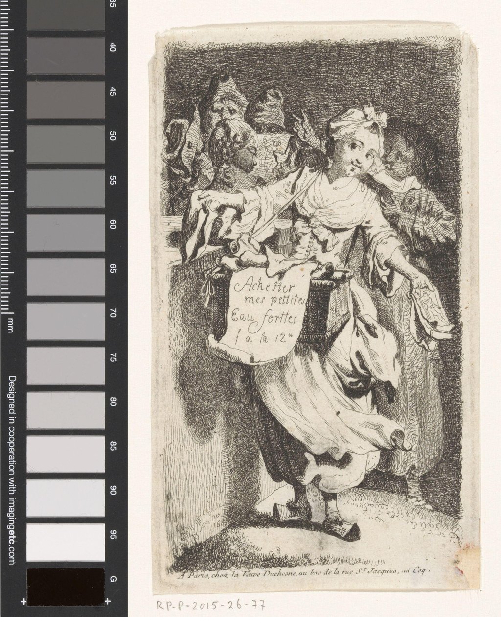 Prentverkoopster af Johann Eleazar Schenau