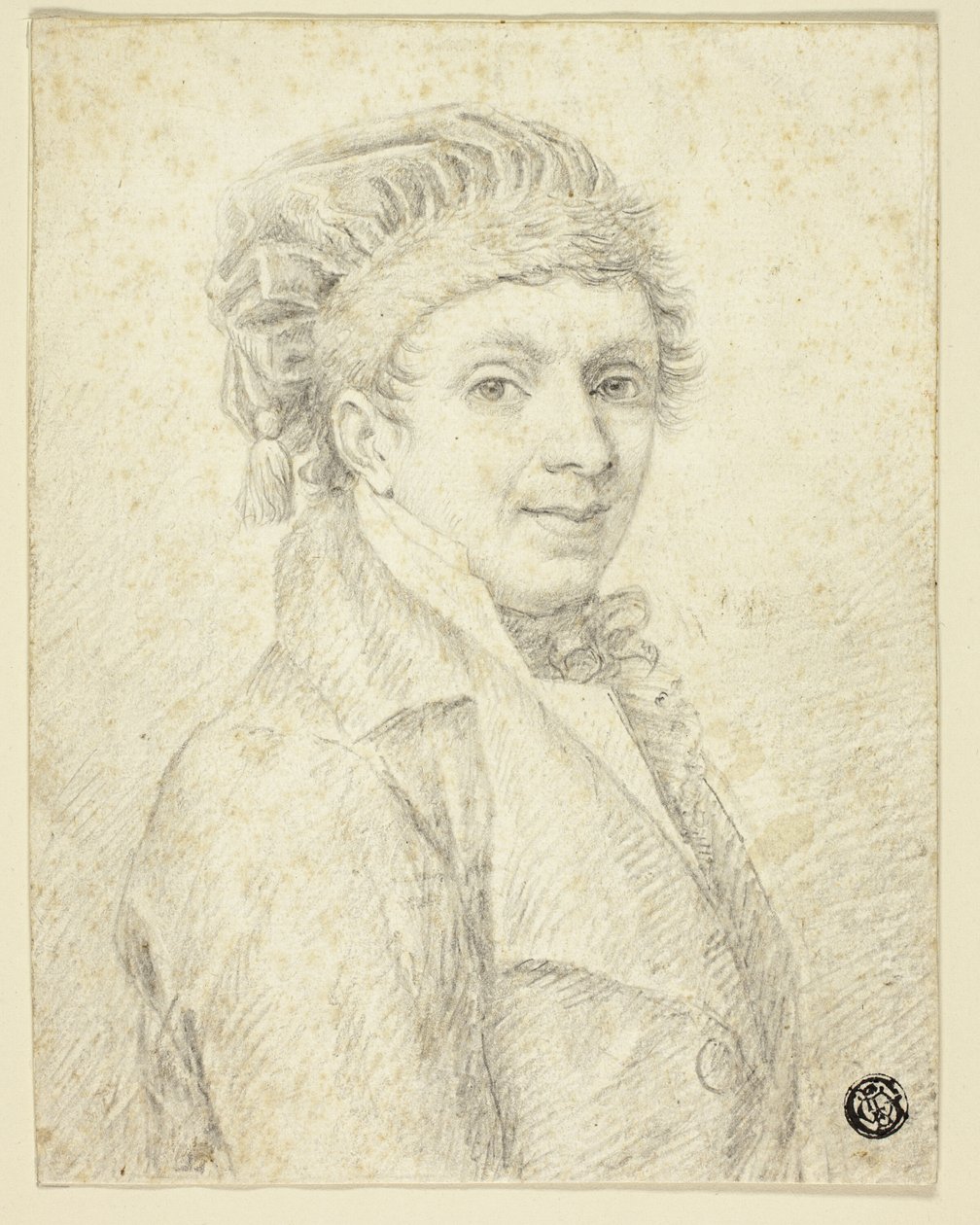 Buste af mand i hat af Johann Elias Ridinger