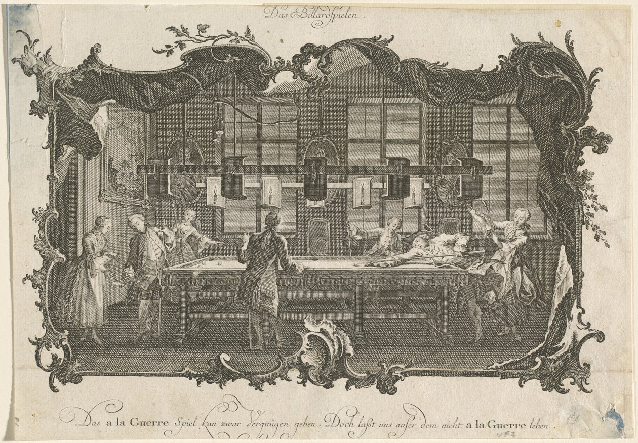 Billard (billardspillere) af Johann Esaias Nilson