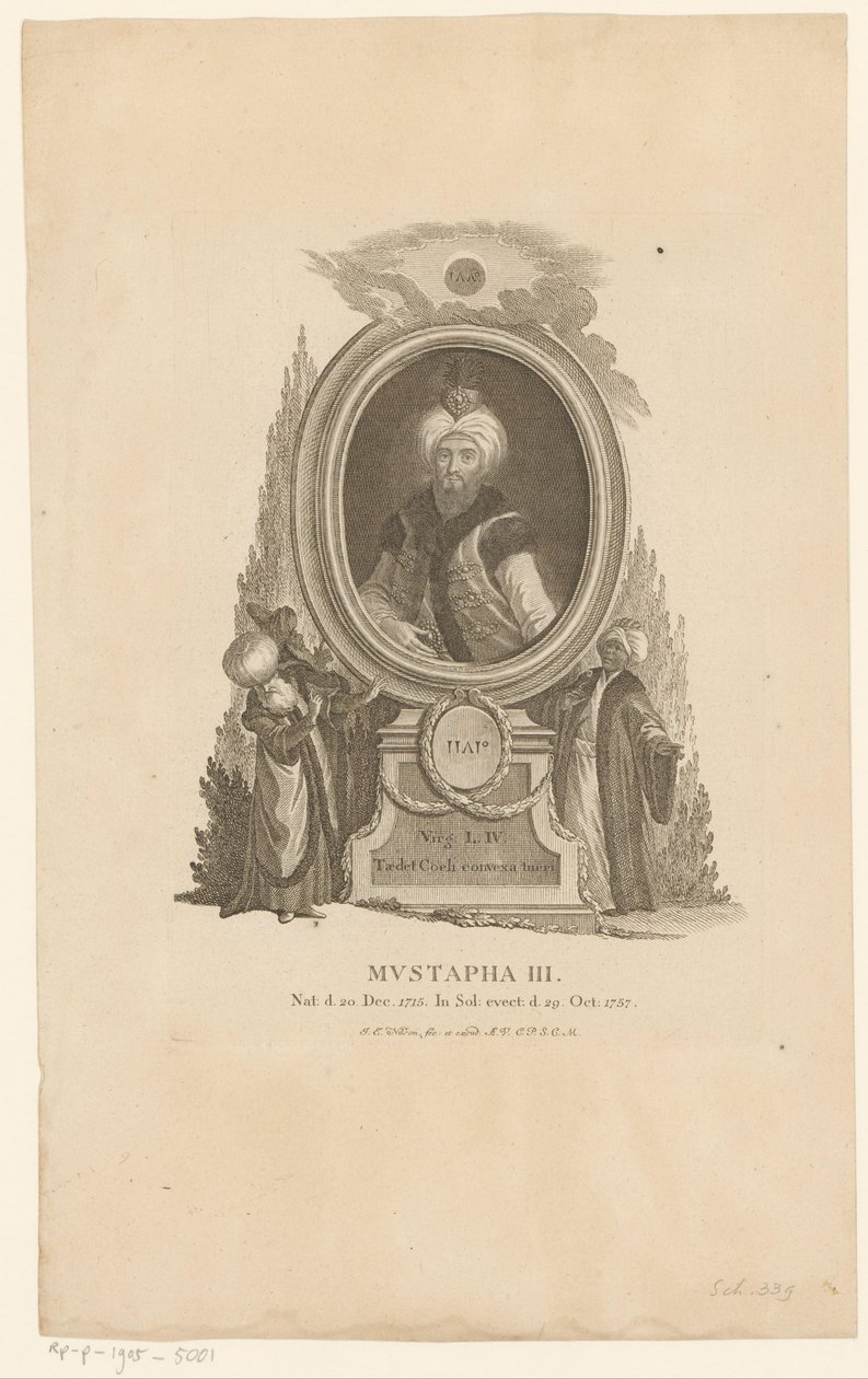 Portræt af Mustafa III af Johann Esaias Nilson