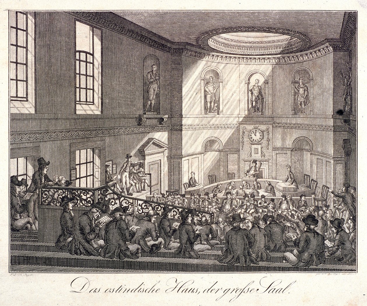 East India House, London, 1808 af Johann Friedrich Boettger