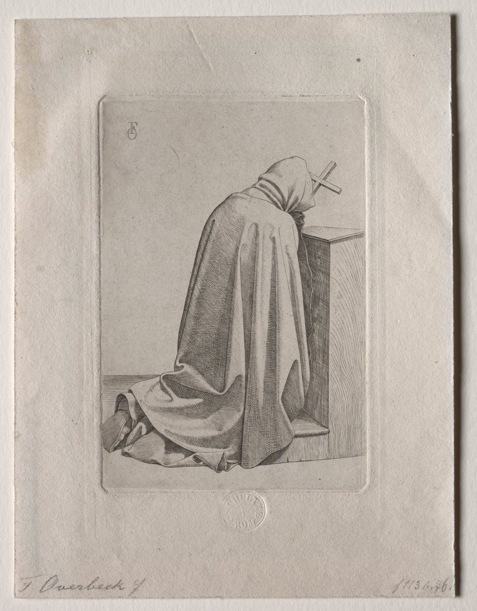 En bedende munk, 1826. af Johann Friedrich Overbeck