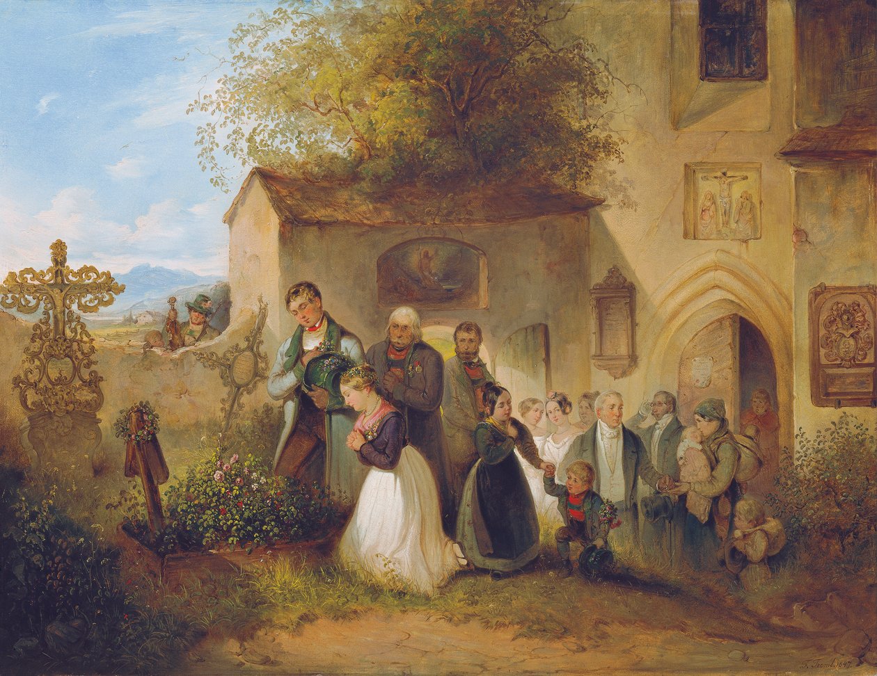 På kirkegården ("Bruden ved graven") af Johann Friedrich Treml