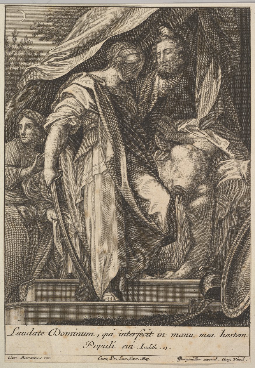 Judith dræber Holofernes, 1705-62. af Johann Georg Bergmuller