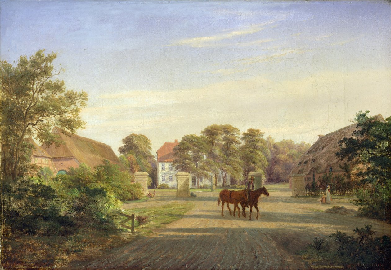 Grabau-ejendom, nær Oldesloe, 1841 af Johann Georg Haeselich