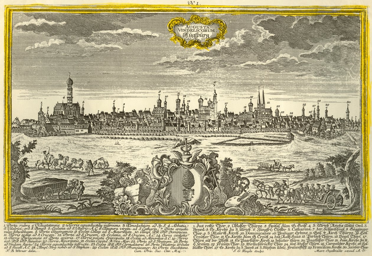 Augsburg, c1740. af Johann Georg Ringlin