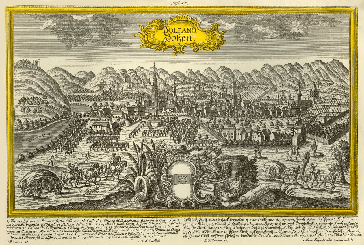 Bolzano, c1740. af Johann Georg Ringlin