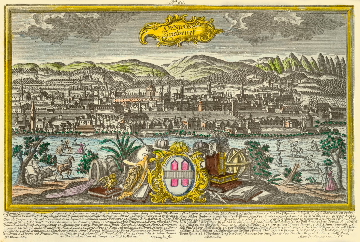 Innsbruck, c1740. af Johann Georg Ringlin