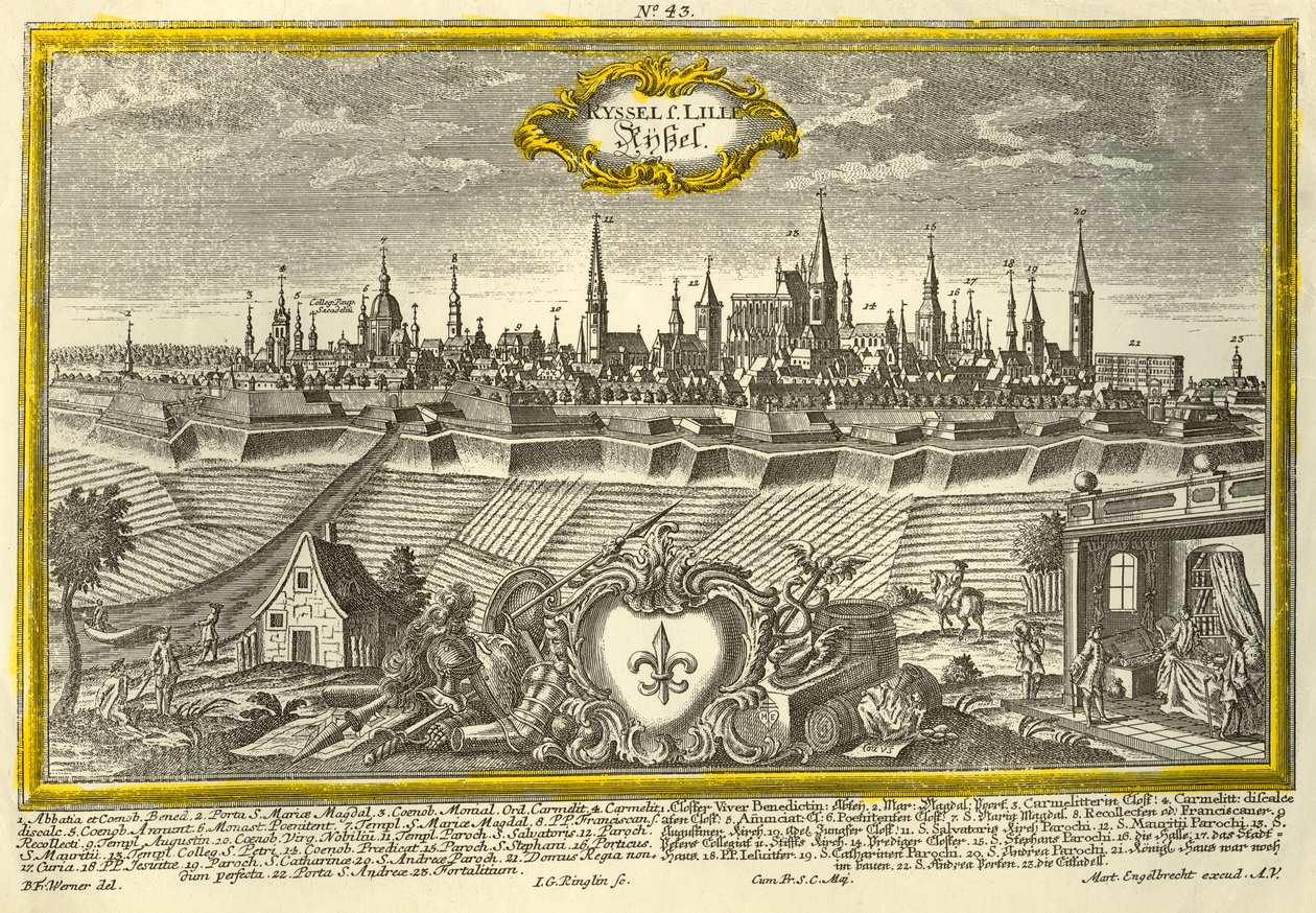 Lille, c1740. af Johann Georg Ringlin