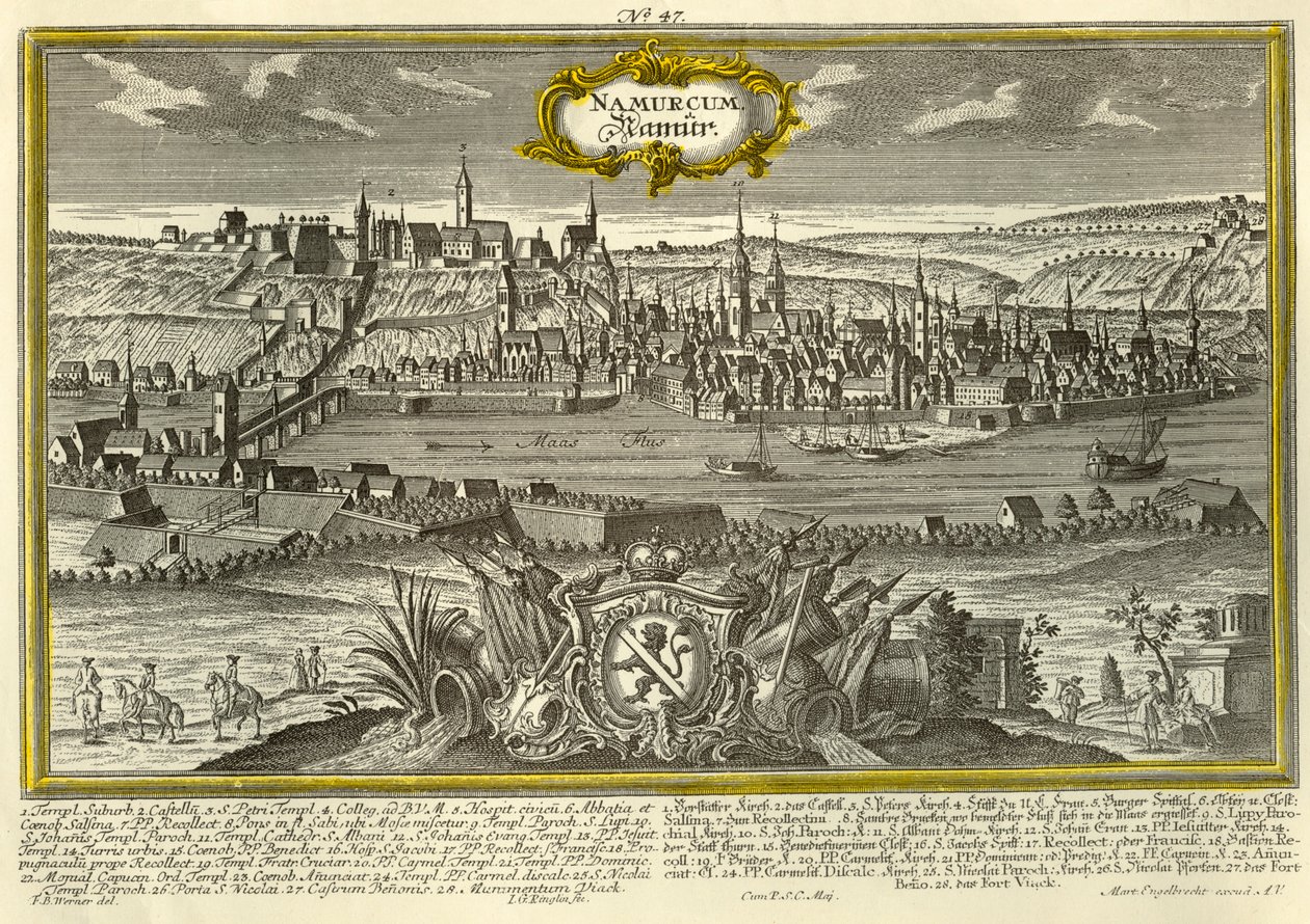 Namur, c1740. af Johann Georg Ringlin