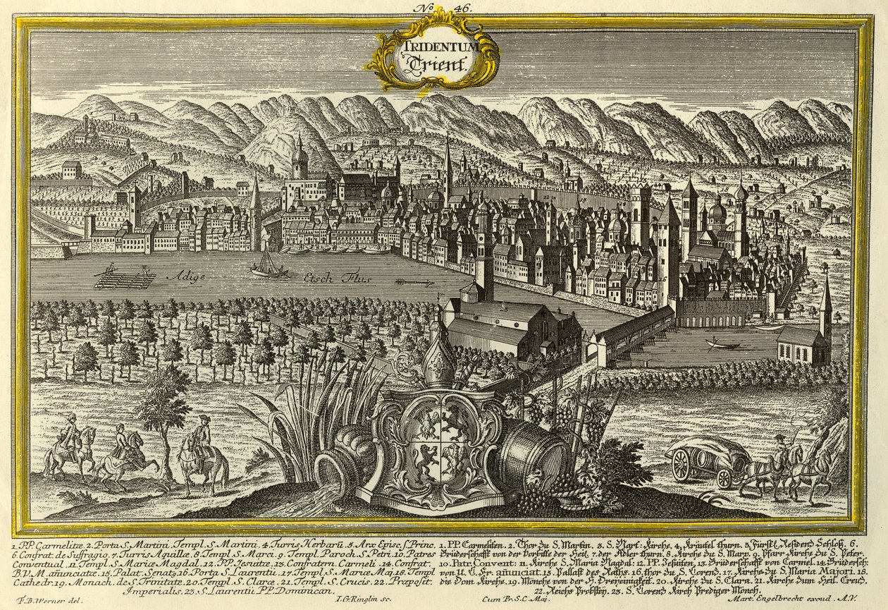 Trent, c1740. af Johann Georg Ringlin