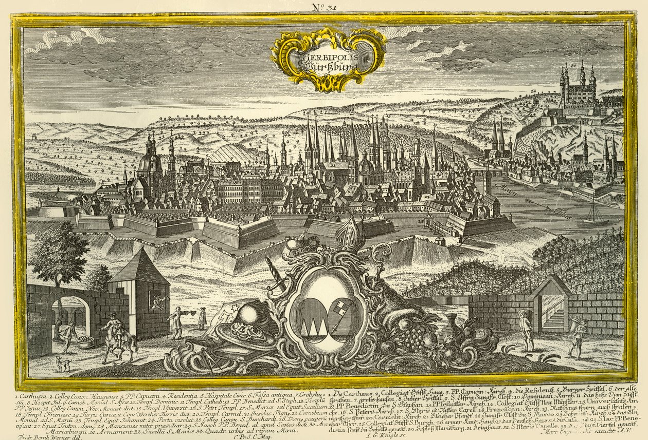 Würzburg, c1740. af Johann Georg Ringlin