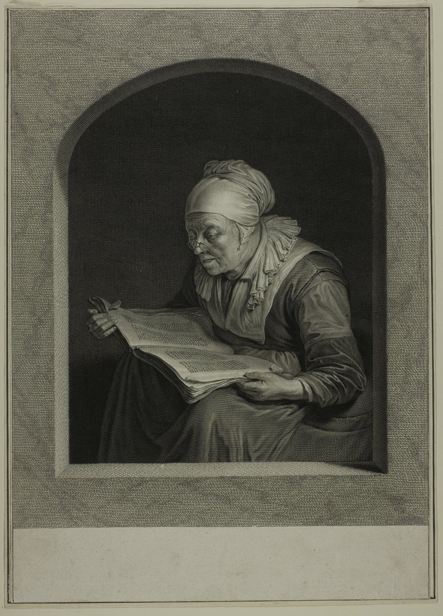 La Liseuse (En kvinde, der læser) af Johann Georg Wille