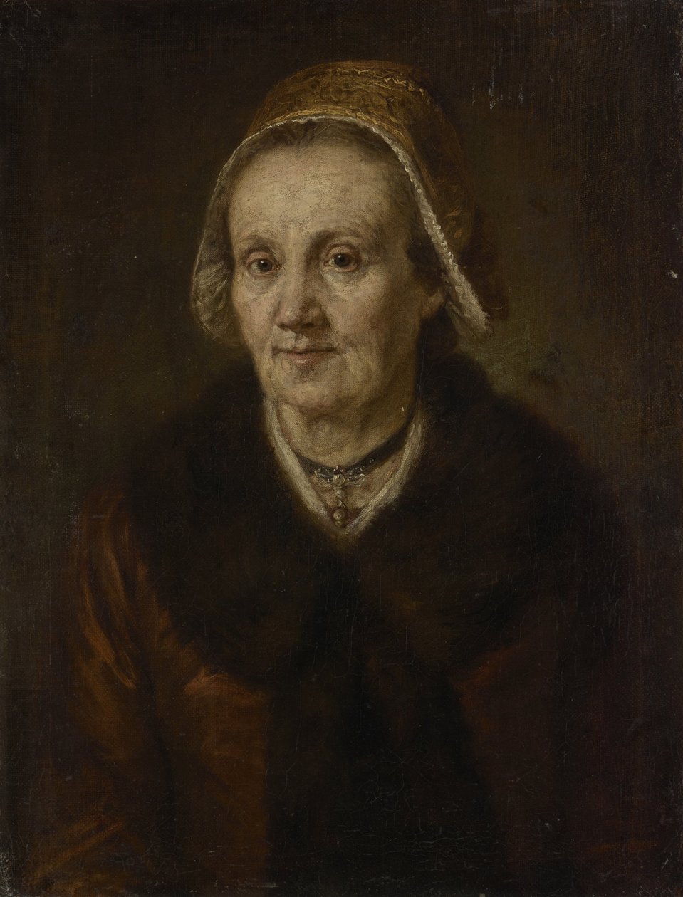 Gammel kvinde med hætte af Johann Georg von Edlinger