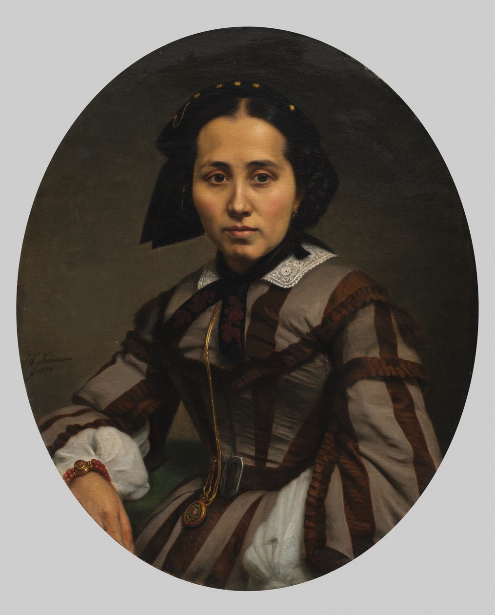 Portræt af en dame af Johann Heinrich Neumann