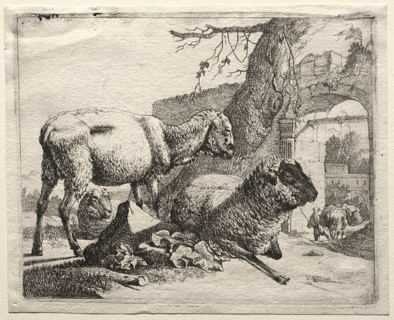 Muleteren under porten af Johann Heinrich Roos