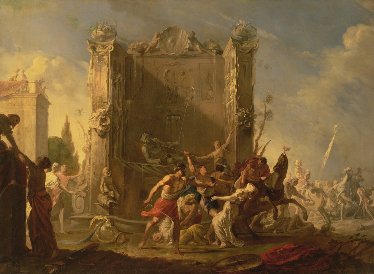 Voldtægt af sabinerkvinderne af Johann Heinrich Schönfeld