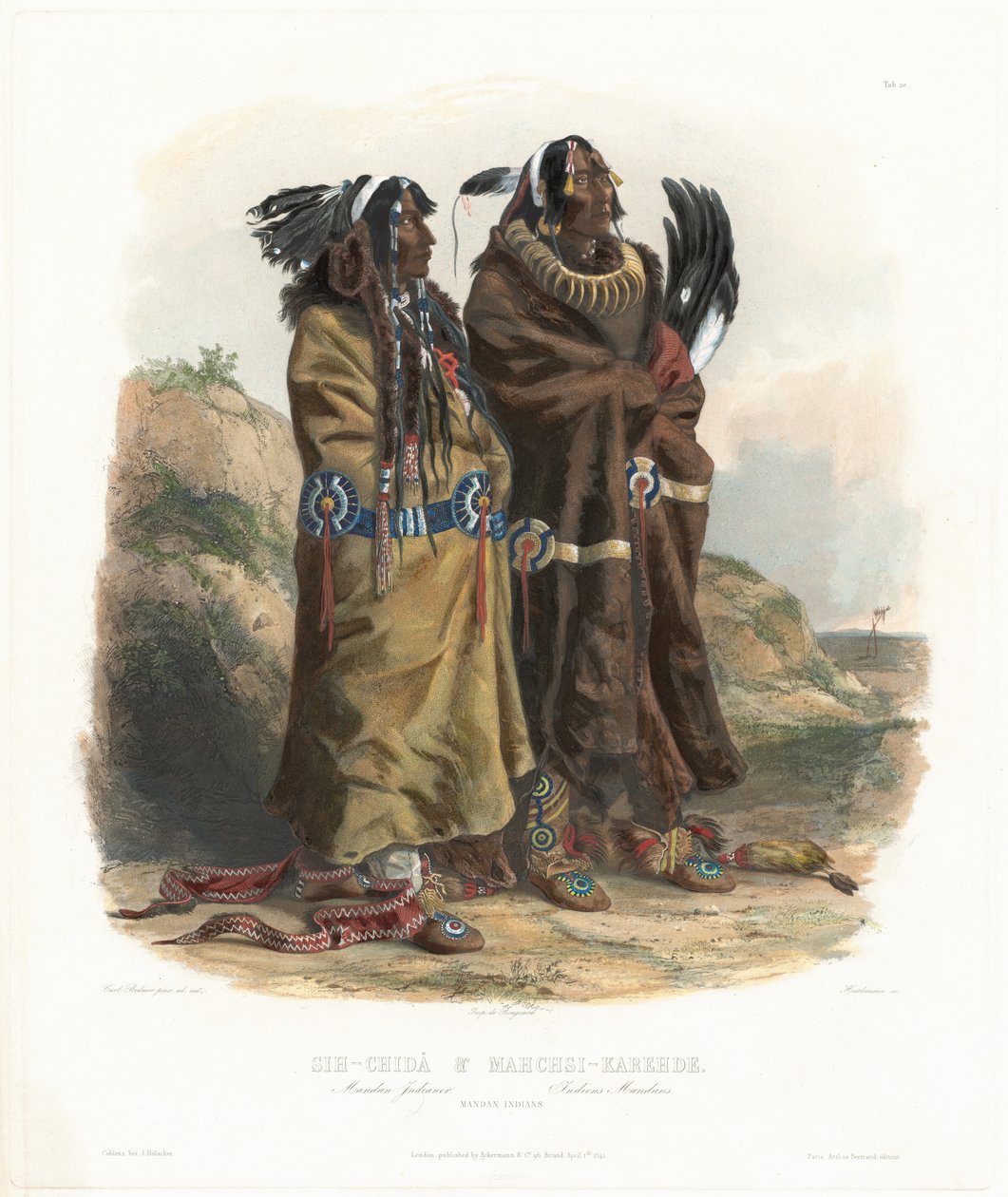 Sih-Chidä og Mahchsi-Karehde af Johann Hürlimann, after Karl Bodmer