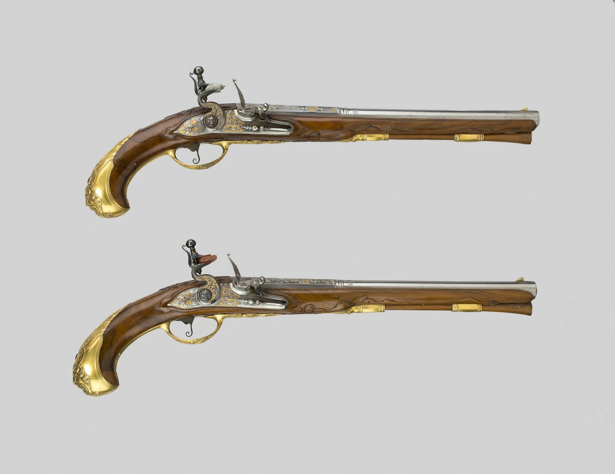 Par Flintlock Pistols, Tyskland, 170030. af Johann Jacob Behr