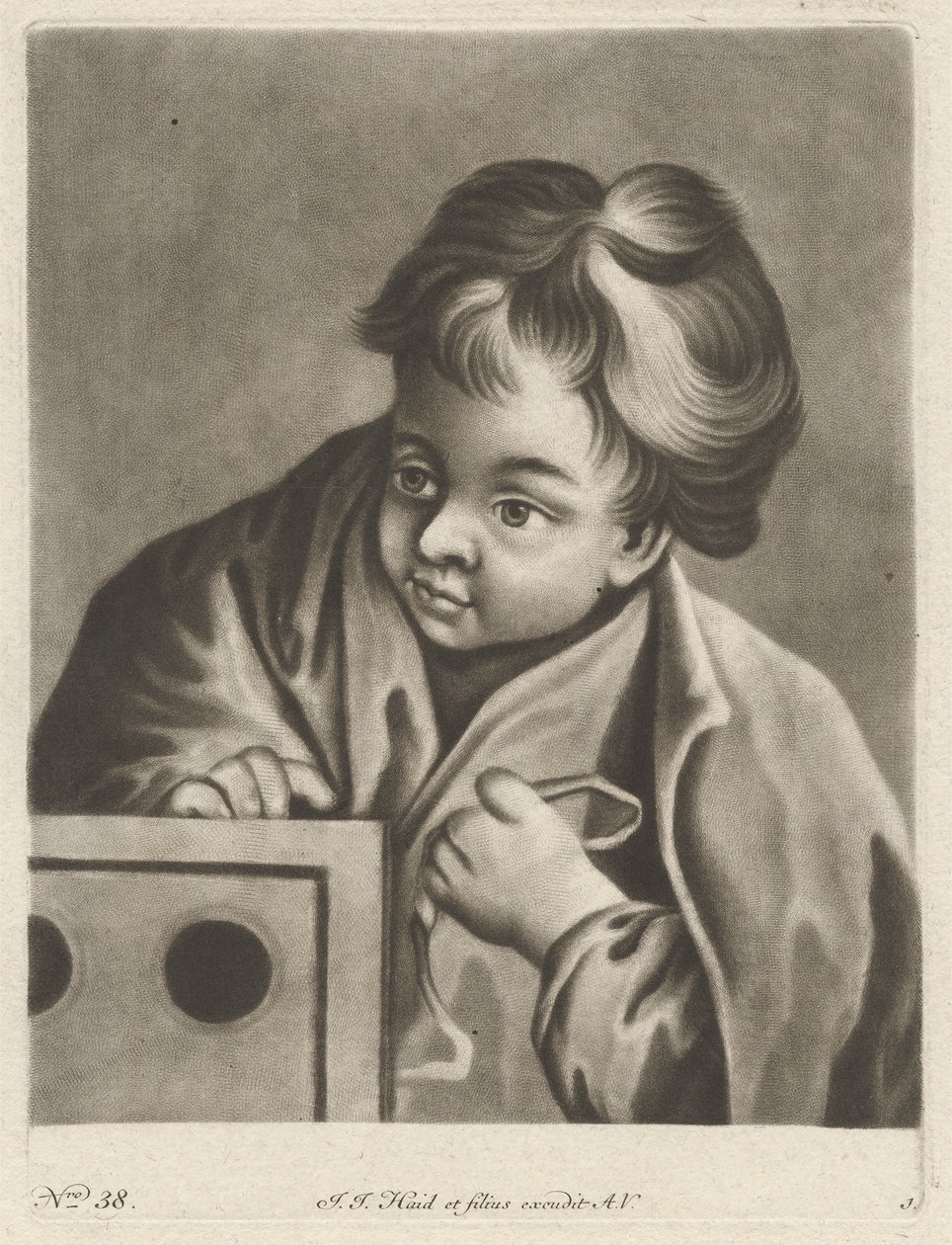 Dreng med en æske af Johann Jacobus Haid