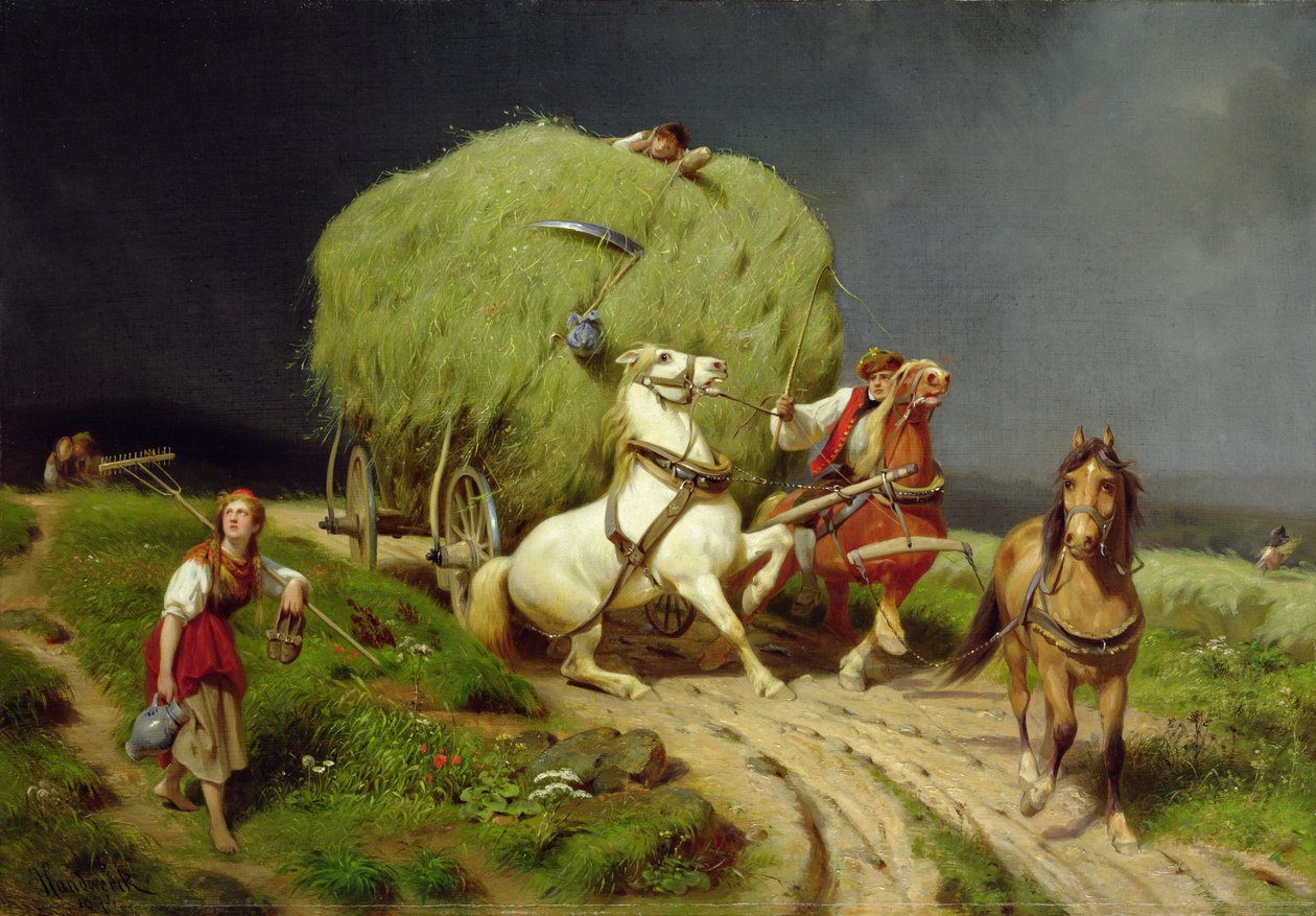 Høvognen, 1874 af Johann Jakob Eduard Handwerk