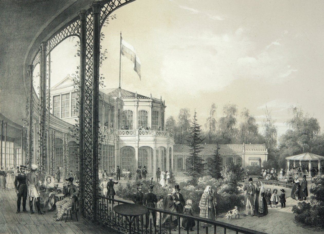 Jernbanestationen i Pavlovsk, 1840-1850. af Johann Jakob Meier