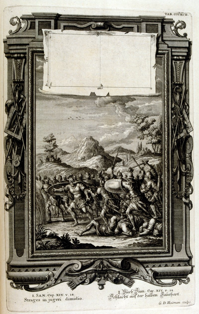 hebræere i kamp; (Samuels bog) af Johann Jakob Scheuchzer