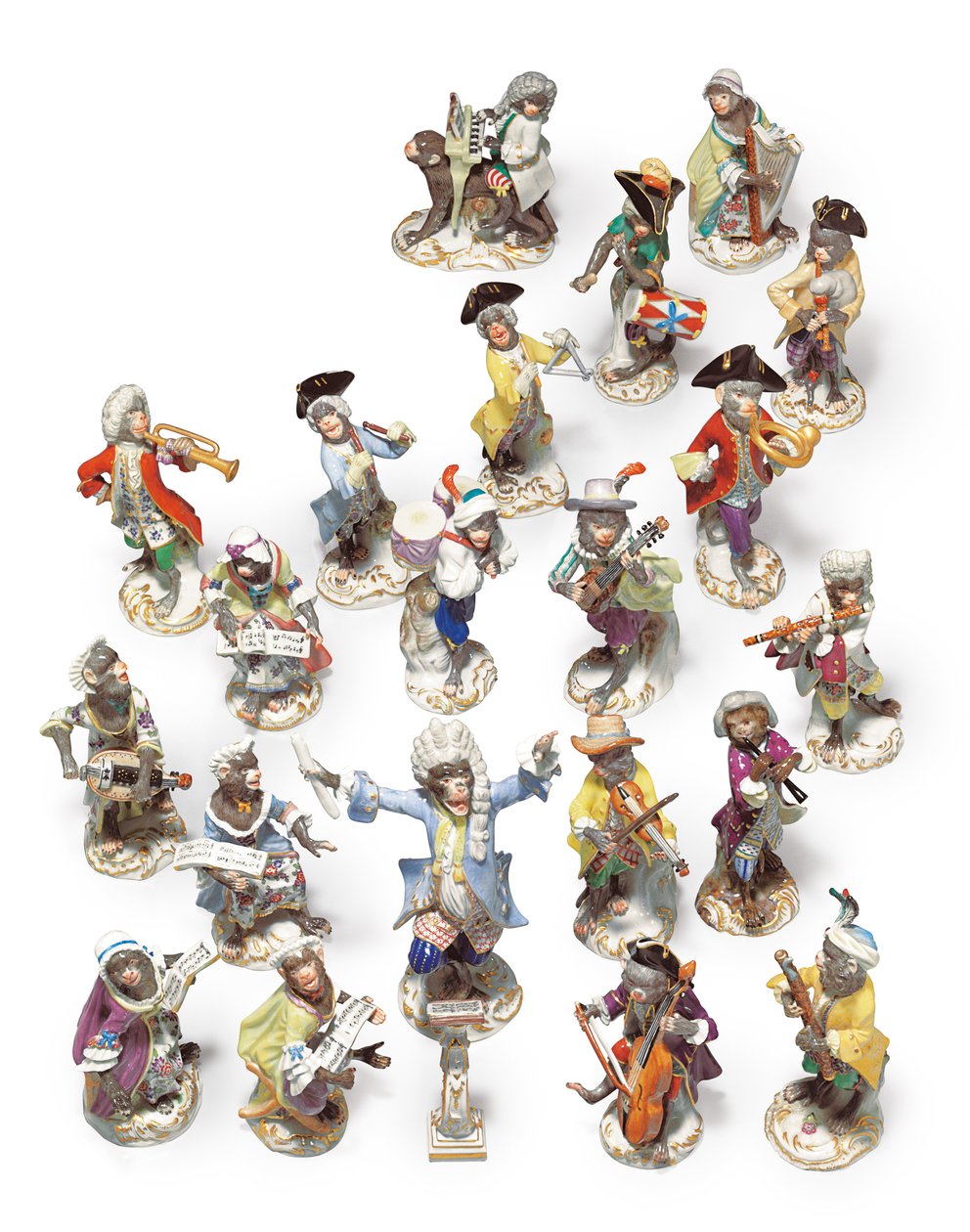 Meissen abebånd i 21 stykker af Johann Joachim Kändler